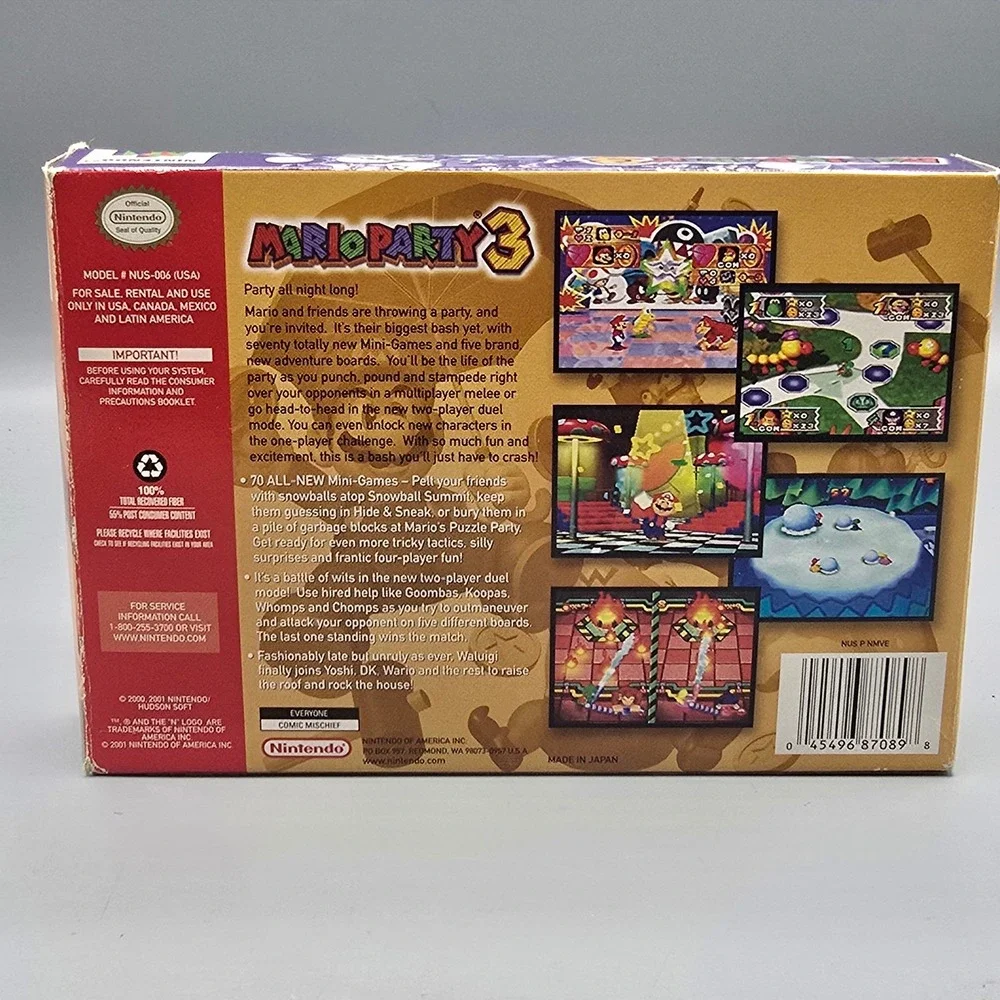 Mario Party 3 Authentic Nintendo 64 N64 Game Complete with Manual CIB NUS-006